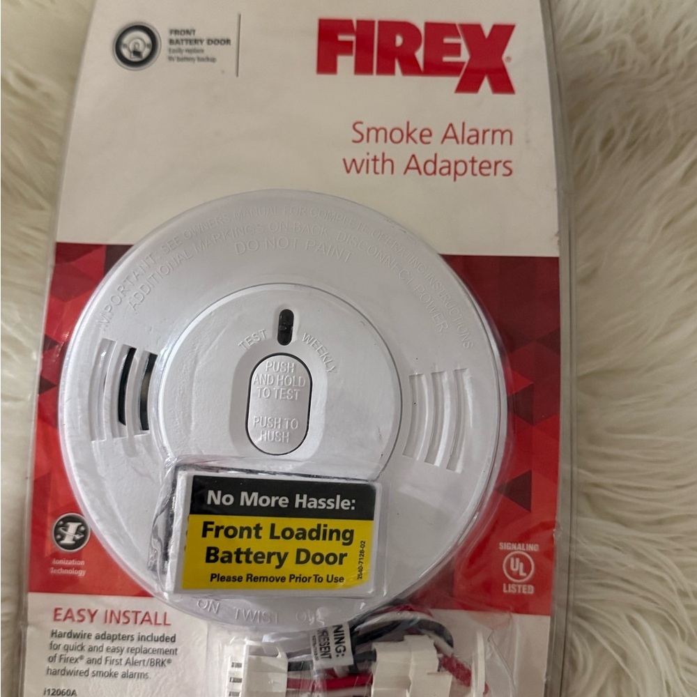 Firex White Smoke Alarm with Adapters
